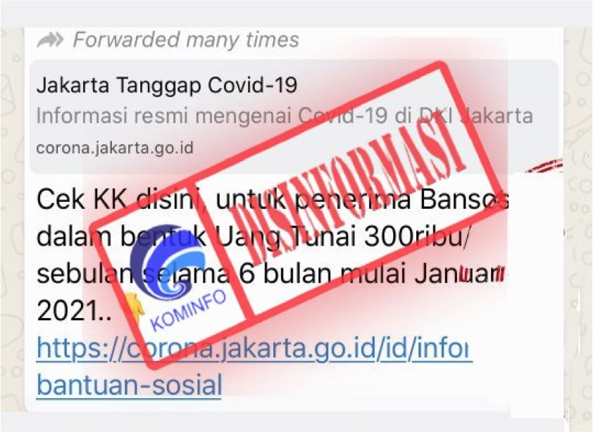  Cek Fakta : Ada Bansos Uang Tunai Rp300 ribu per Bulan Mulai Januari 2021, Cek KK!