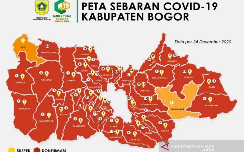  Kawasan Puncak Jadi Zona Merah Penularan Covid-19