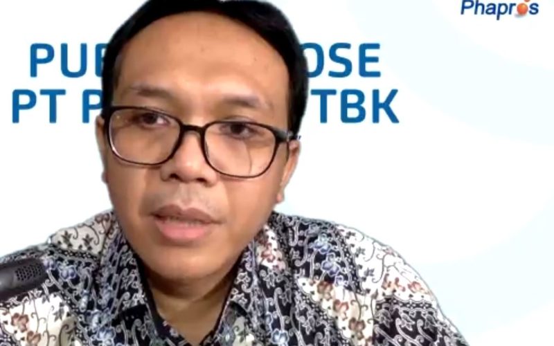 Direktur Utama Phapros Hadi Kardoko dalam paparan publik virtual, Selasa (28/7/2020). /Ria Theresia Situmorang