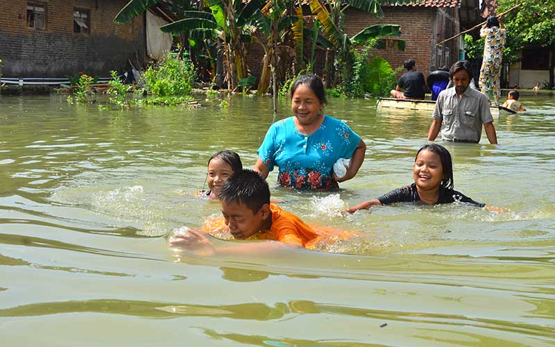  Ribuan Rumah di Kudus Jawa Tengah Terendam Banjir Akibat Jebolnya Tanggul