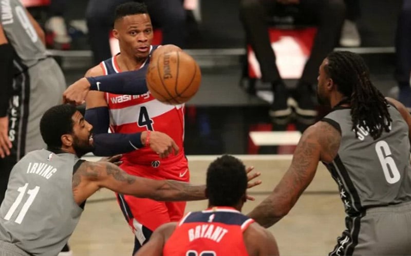  Hasil Basket NBA : Dunk di Ujung Laga Bawa Wizards Atasi Nets