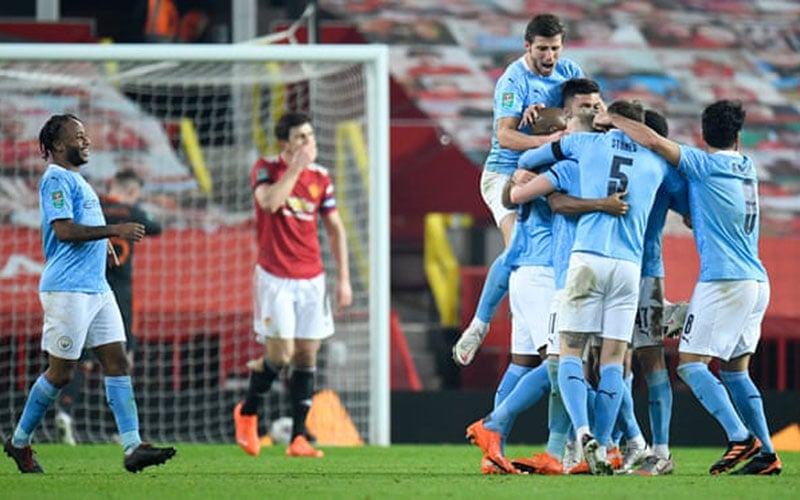  ManCity Tundukkan Manchester United, ke Final Piala Liga vs Tottenham