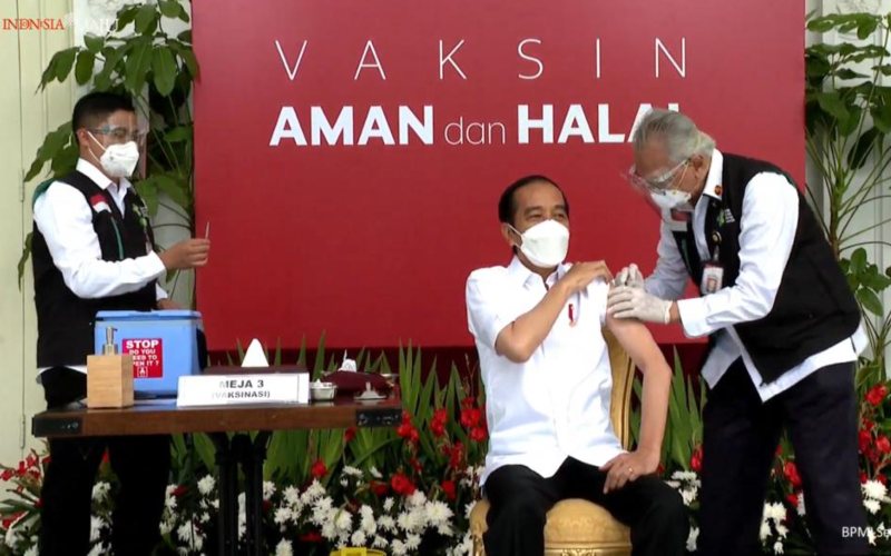  Disuntik Vaksin Covid-19, Jokowi: Nggak Terasa Sama Sekali