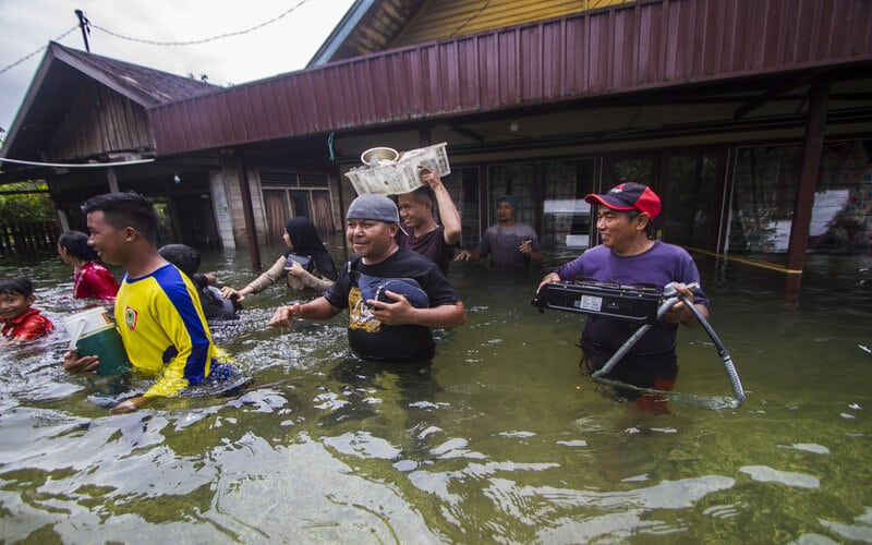  Banjir di Hulu Sungai Tengah, Kalimantan Selatan, Meluas