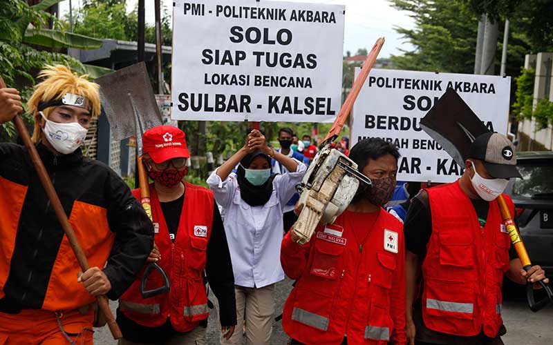  Relawan PMI Solo Gelar Apel Untuk Misi Kemanusiaan di Sulawesi Barat