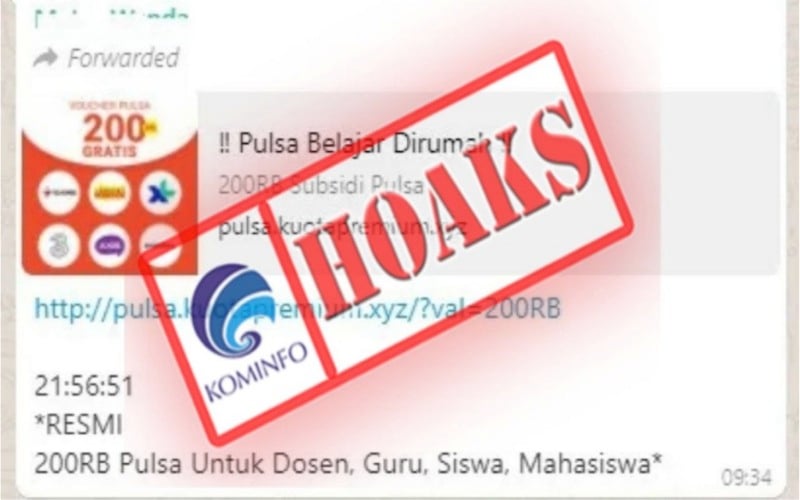  Cek Fakta : Bantuan Pulsa Rp200 Ribu untuk Mahasiswa, Siswa, Dosen dan Guru