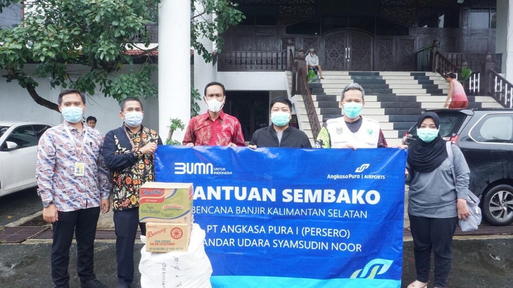  Tanggap Banjir Kalsel, Angkasa Pura I Salurkan Bantuan