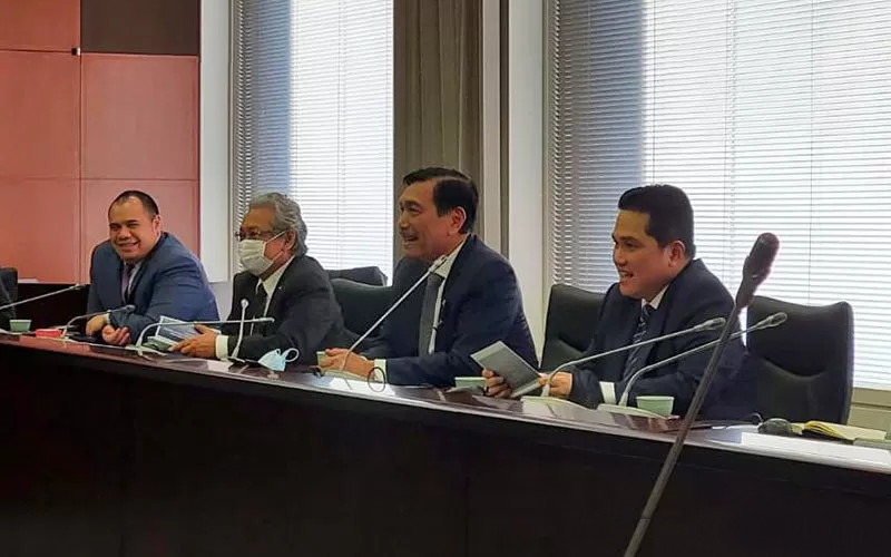 Sebelum ke UEA dan Arab Saudi, Menko Luhut dan Menteri BUMN Erick Thohir juga melakukan kunjungan kerja ke Tokyo, Jepang, untuk meminta dukungan bagi pembentukan SWF Indonesia. /ANTAR
