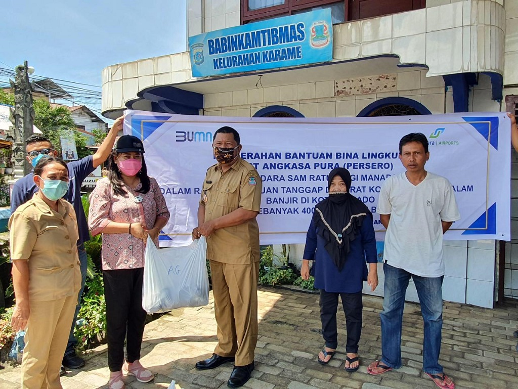  Bandara Sam Ratulangi Salurkan Bantuan Tanggap Darurat untuk Korban Banjir Manado