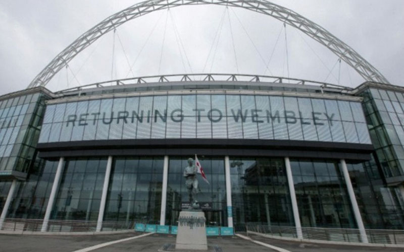 Stadion Wembley di London, lokasi semifinal dan final Euro tahun ini./Antara/AFP
