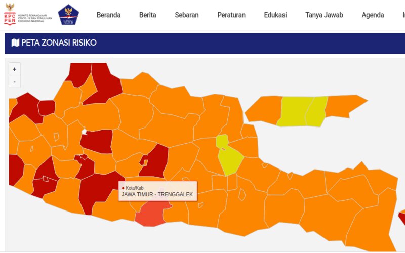  Zona Merah Corona Jatim Tersisa Madiun dan Trenggalek