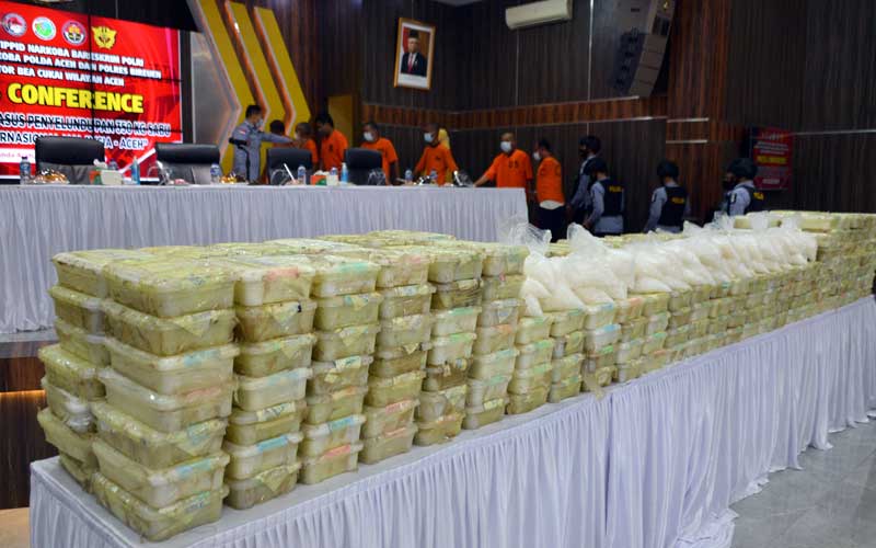  Polda Aceh Berhasil Gagalkan Penyelundupan 350 Kilogram Sabu Dari Malaysia dan Timur Tengah