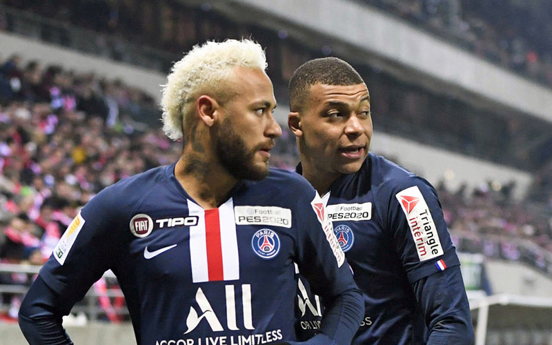 Duet penyerang Paris Saint-Germain, Neymar da Silva Santos Jr. (kiri) dan Kylian Mbappe - Ligue1.com