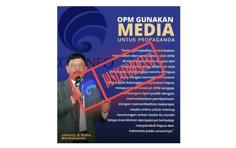  Cek Fakta: Menkominfo Tuding OPM Lakukan Proganda via Media Daring?