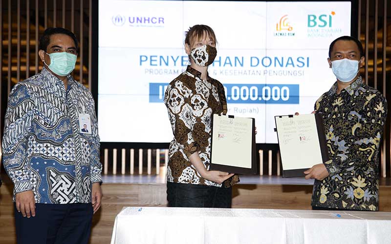  PT Bank Syariah Indonesia Tbk. Salurkan Dana Zakat Untuk Progam Keshatan dan Makanan Pengungsi di Indonesia