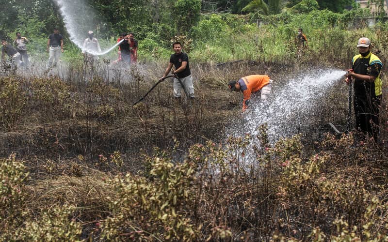  Helikopter KLHK Mulai Padamkan Karhutla di Bengkalis dan Rokan Hilir