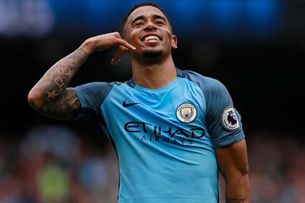 Penyerang Manchester City Gabriel Jesus/Reuters-Jason Cairnduff
