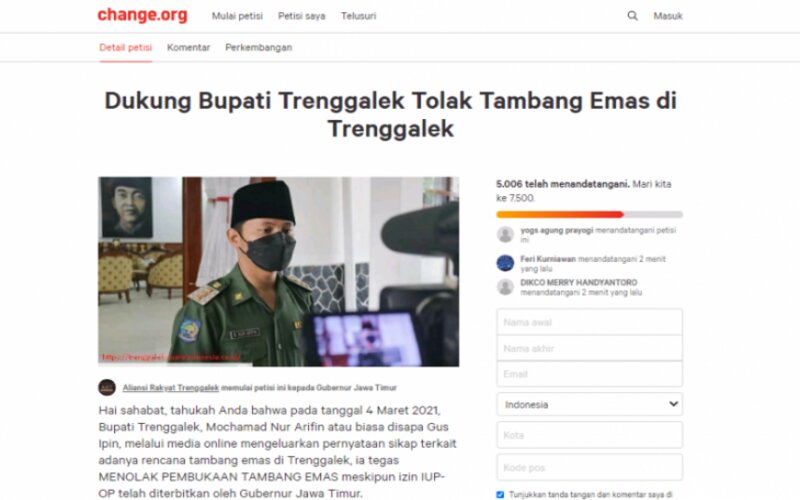  Trenggalek Minta Pemprov Jatim Cabut Izin Tambang Emas