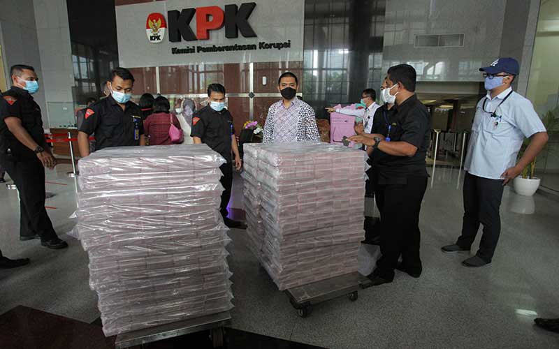  KPK Tunjukan Tumpukan Uang Senilai Rp52,3 Miliar Terkait Kasus Korupsi Mantan Menteri KKP Edhy Prabowo