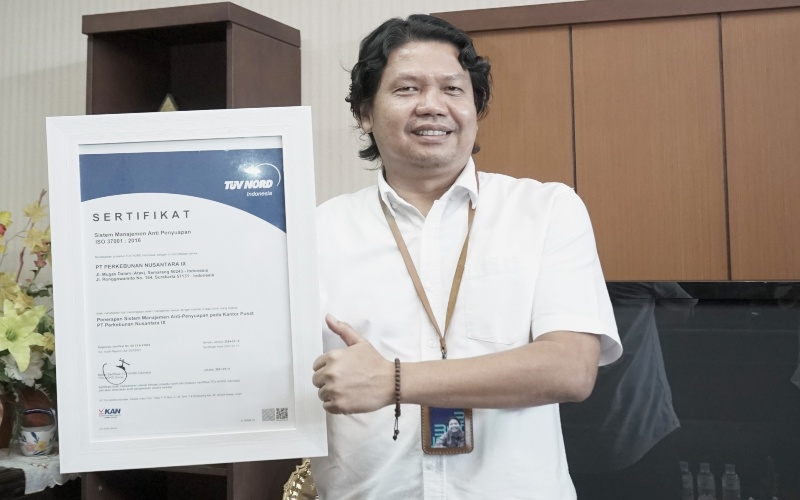  PTPN IX Raih Sertifikasi ISO 37001 Sistem Manajemen Anti Penyuapan