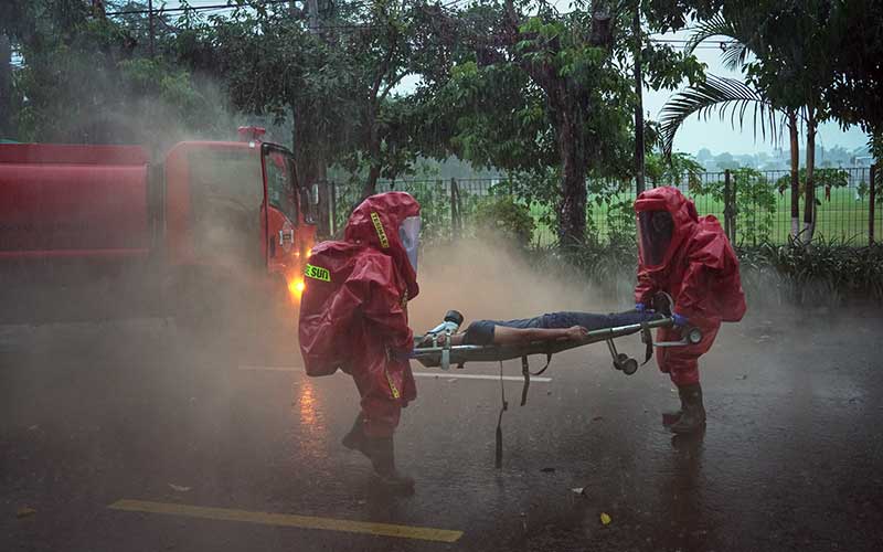  Simulasi Penanganan Ledakan Bahan Kimia Berbahaya di Yogyakarta