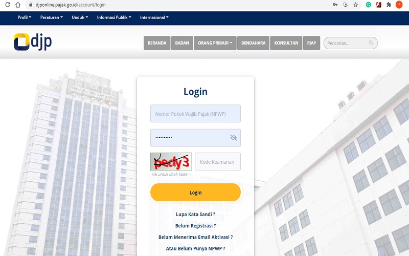  Cara Lapor SPT Tahunan 2021, Login ke djponline.pajak.go.id