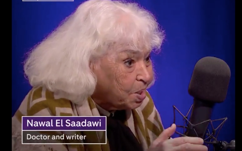 Tangkapan layar dari sebuah video wawancara dengan Nawal El Saadawi/Twitter-@Mahdouch_m