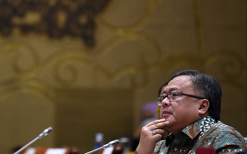 Menristek/Badan Ristek dan Inovasi Nasional (BRIN) Bambang Brodjonegoro mengikuti rapat kerja dengan Komisi VII DPR di Kompleks Parlemen Senayan, Jakarta, Selasa (8/9/2020). Rapat tersebut membahas RKA K/L Tahun Anggaran 2021. ANTARA FOTO/Puspa Perwitasari