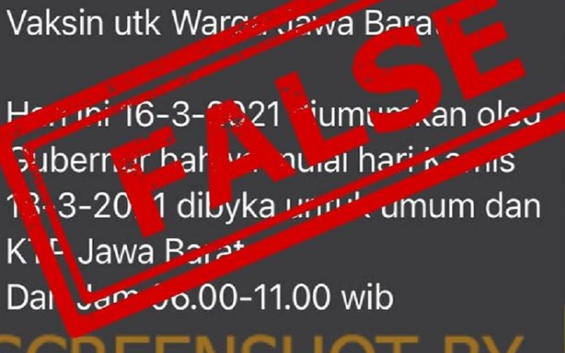  Cek Fakta Vaksinasi Umum Ber-KTP Jabar Seribu Orang Sehari