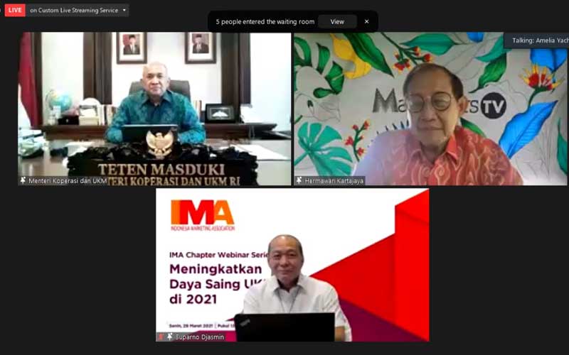  Menteri Koperasi dan UKM Teten Masduki Buka IMA Chapter Webinar Series