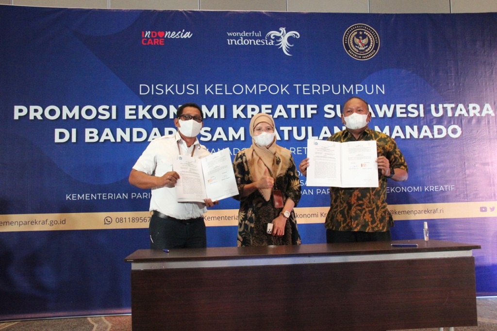  Kerja Sama Angkasa Pura I dan Dinas Pariwisata Sulawesi Utara, Hadirkan Spot Promosi Parekraf di Bandara Sam Ratulangi Manado