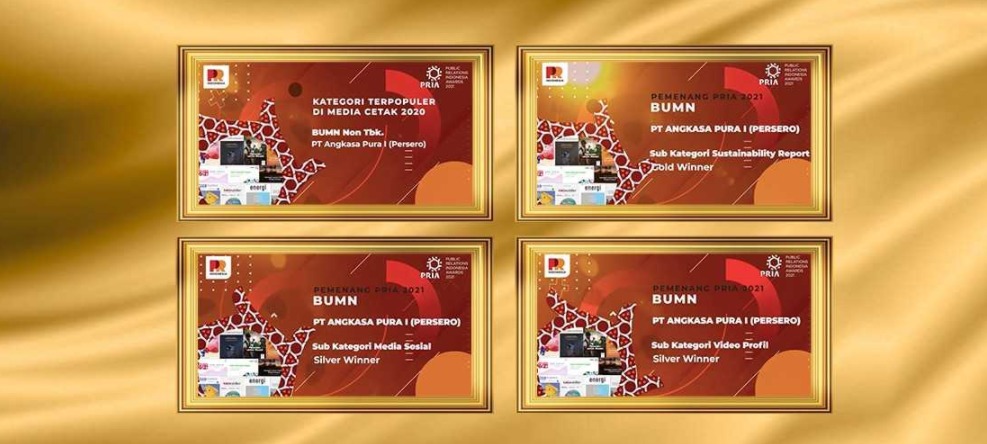  Angkasa Pura I Raih Empat Penghargaan dalam Public Relations Indonesia Awards (PRIA) 2021