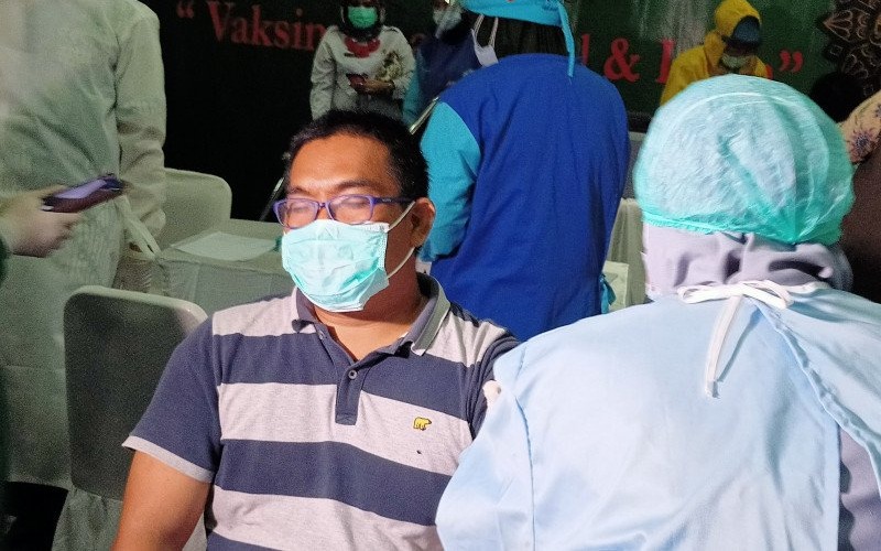 Suasana vaksinasi di Kantor Pusat Majelis Ulama Indonesia, Rabu (3/3/2021). MUI menyebut ada 250 pengurus yang divaksin di tahap pertama. Tahap kedua akan berlangsung dua pekan mendatang./Antara