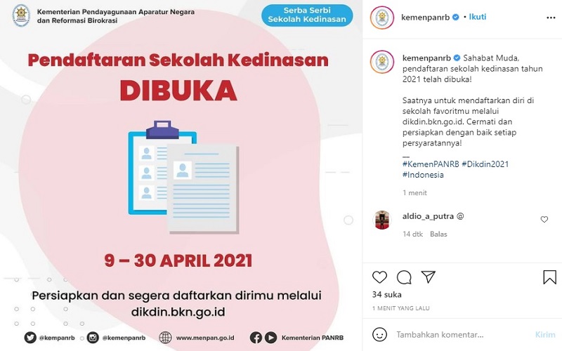  Pendaftaran Sekolah Kedinasan 2021 Dibuka, Login dikdin.bkn.go.id