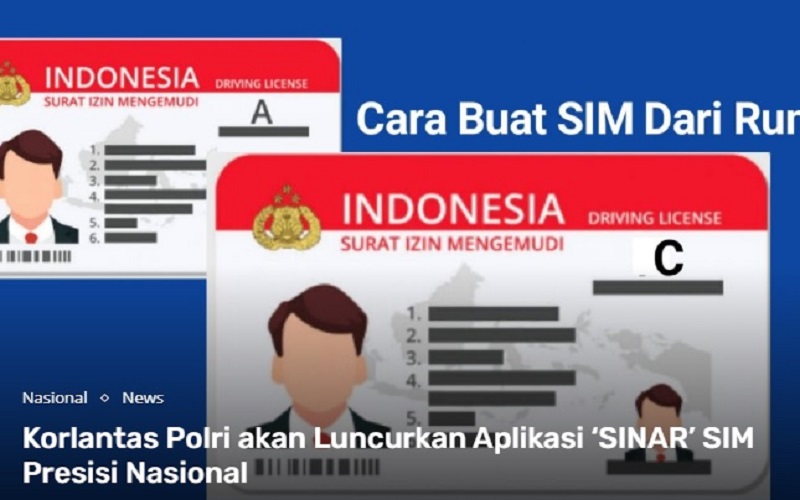  Korlantas Polri Luncurkan SIM Online, Download Aplikasi SINAR