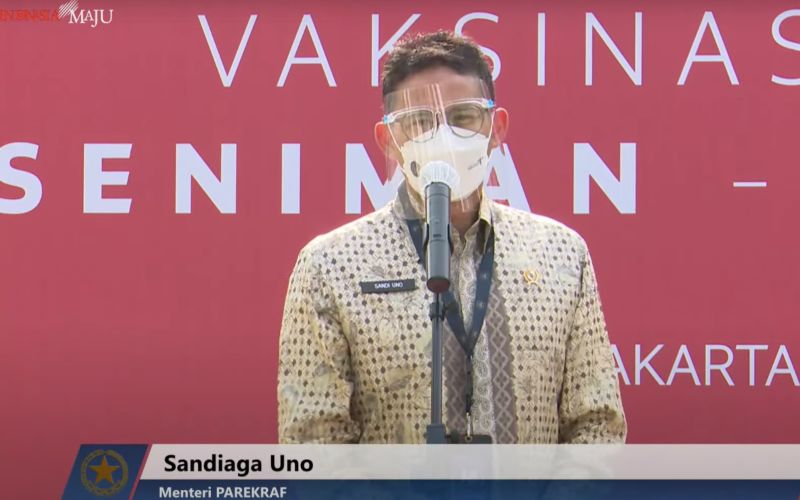  Sandiaga Uno Yakin Vaksinasi Dorong Pemulihan Sektor Ekonomi Kreatif