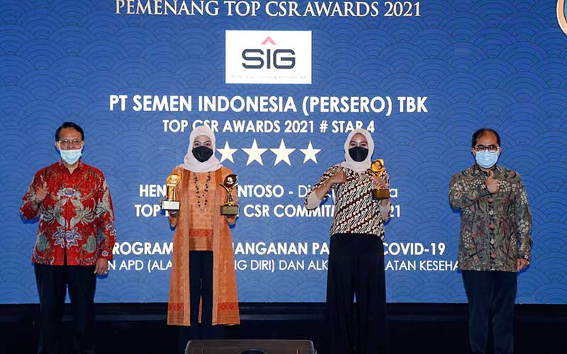  PT Semen Indonesia (Persero) Tbk. Raih Tiga Penghargaan Pada Ajang TOP CSR Awards 2021