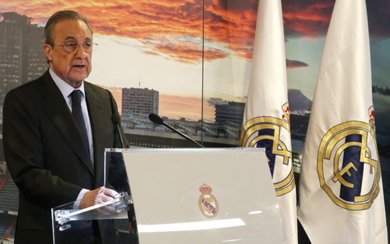 Florentino Perez, Presiden Real Madrid serta penggagas dan ketua Liga Super Eropa./Football Espana