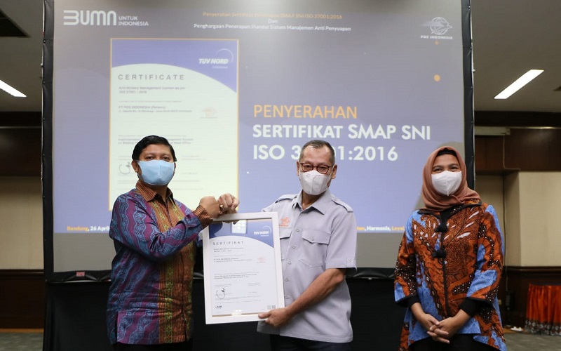  Pos Indonesia Kantongi Sertifikat Manajemen Anti Penyuapan