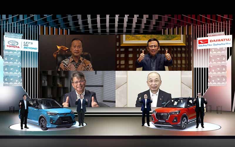 Seremoni Virtual Kolaborasi Toyota, Daihatsu, dan Astra bertajuk Sinergi Untuk Negeri yang dihadiri oleh Menteri Perindustrian Agus Gumiwang. /PT Astra Daihatsu Motor