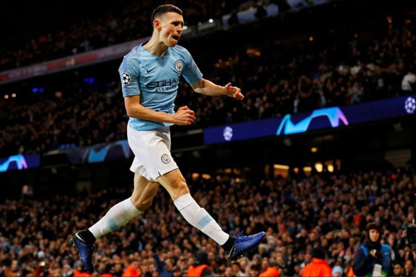 Gelandang Manchester City Phil Foden./Reuters
