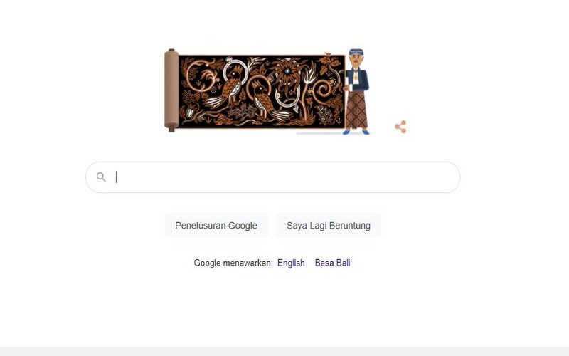 Google Doodle memperingati 90 tahun Go Tik Swan, pelopor Batik Indonesia,  Selasa (11/5/2021)/Bisnis