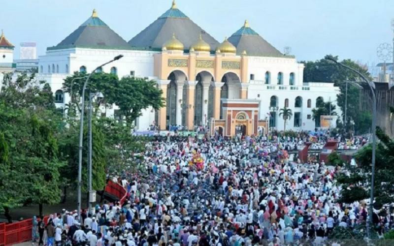  Zona Kuning Covid-19, Salat Id di Masjid Agung Palembang Dibatasi 1.000 Orang