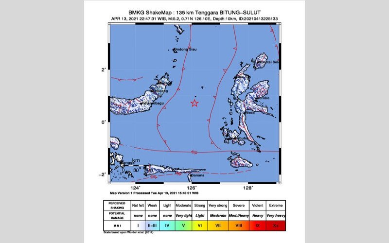  Gempa Bumi Goyang Sulawesi Utara