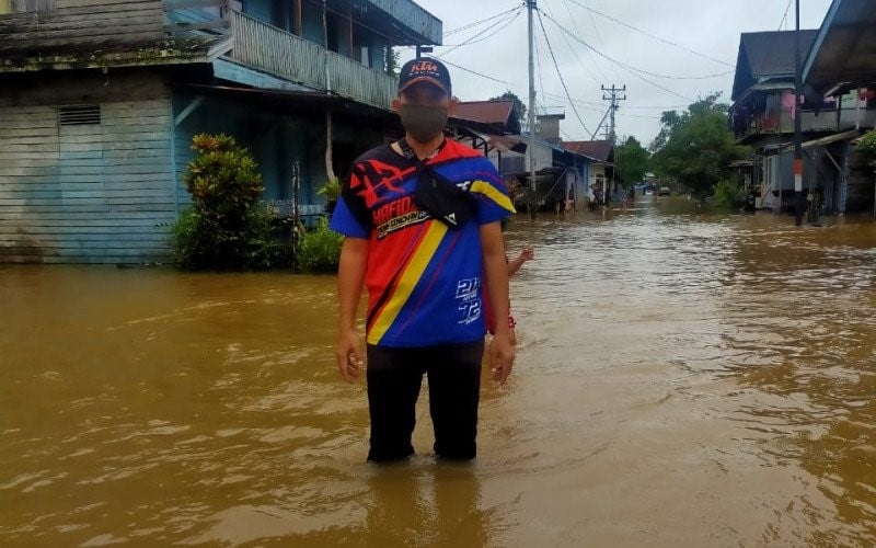  Idulfitri, Rumah Warga di Perbatasan RI-Malaysia Terendam Banjir