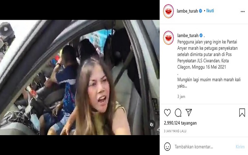  Viral! Video Wanita Maki-Maki Polisi saat Disuruh Putar Balik dari Anyer