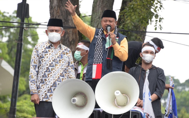  Wagub Jabar dan Buruh Gelar Aksi Dukung Palestina