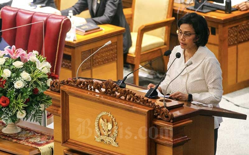  Menkeu Sri Mulyani Indrawati Berikan Pemaparan Saat Rapat Paripurna DPR Masa Persidangan V Tahun Sidang 2020-2021