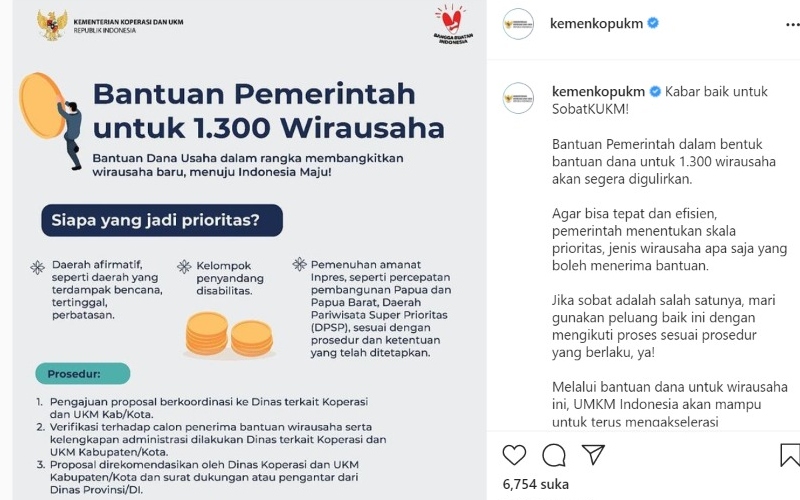  Siap-Siap! Dana Bantuan UMKM Datang Lagi, Terbatas Untuk 1.300 Wirausaha