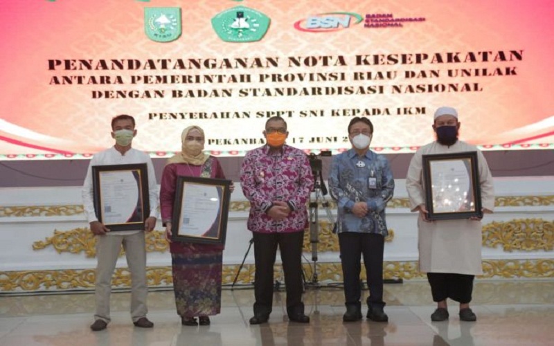  Industri Kecil Menengah di Riau Raih Sertifikat SNI